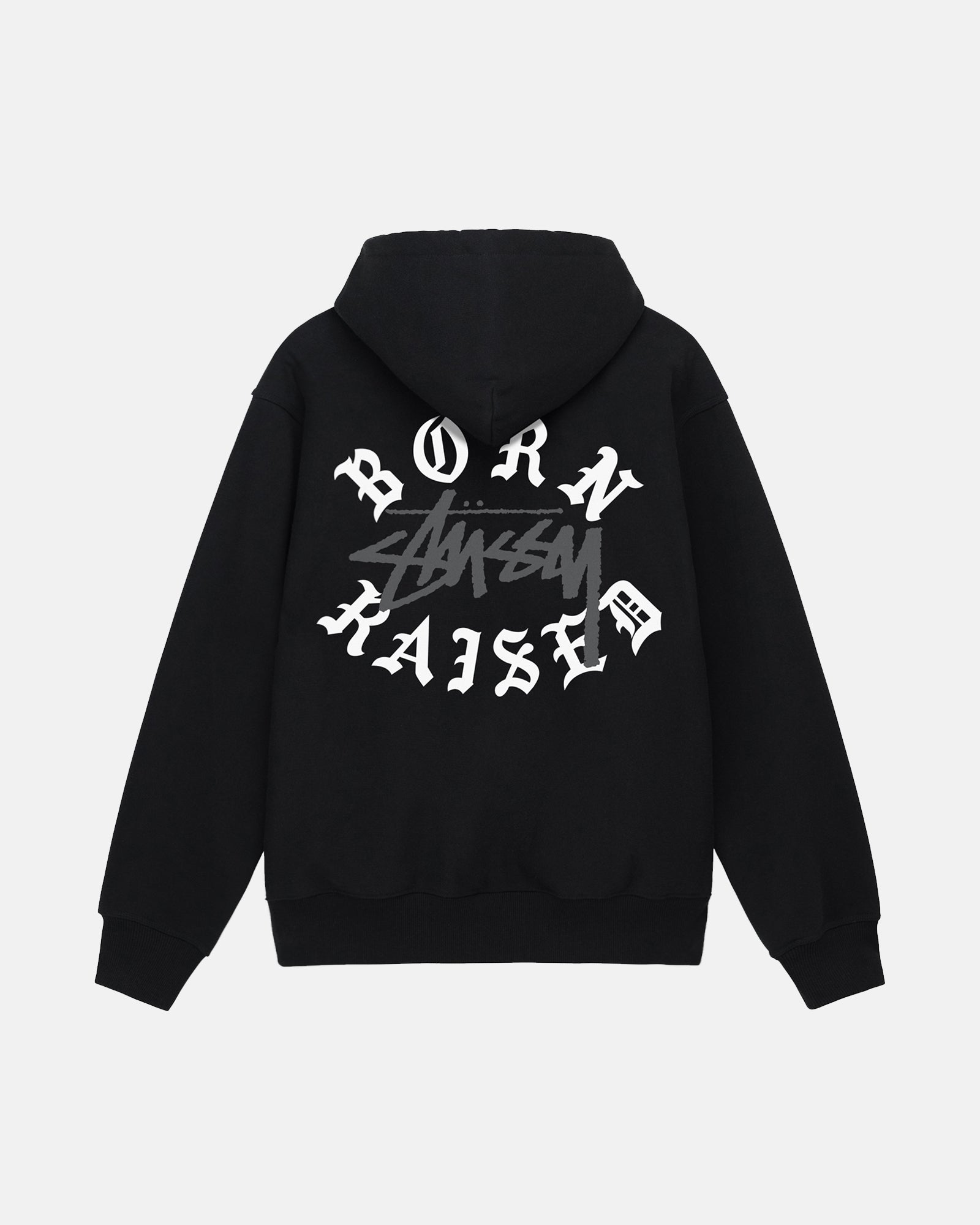 STÜSSY & BORN X RAISED LOGO ZIP HOODIE
