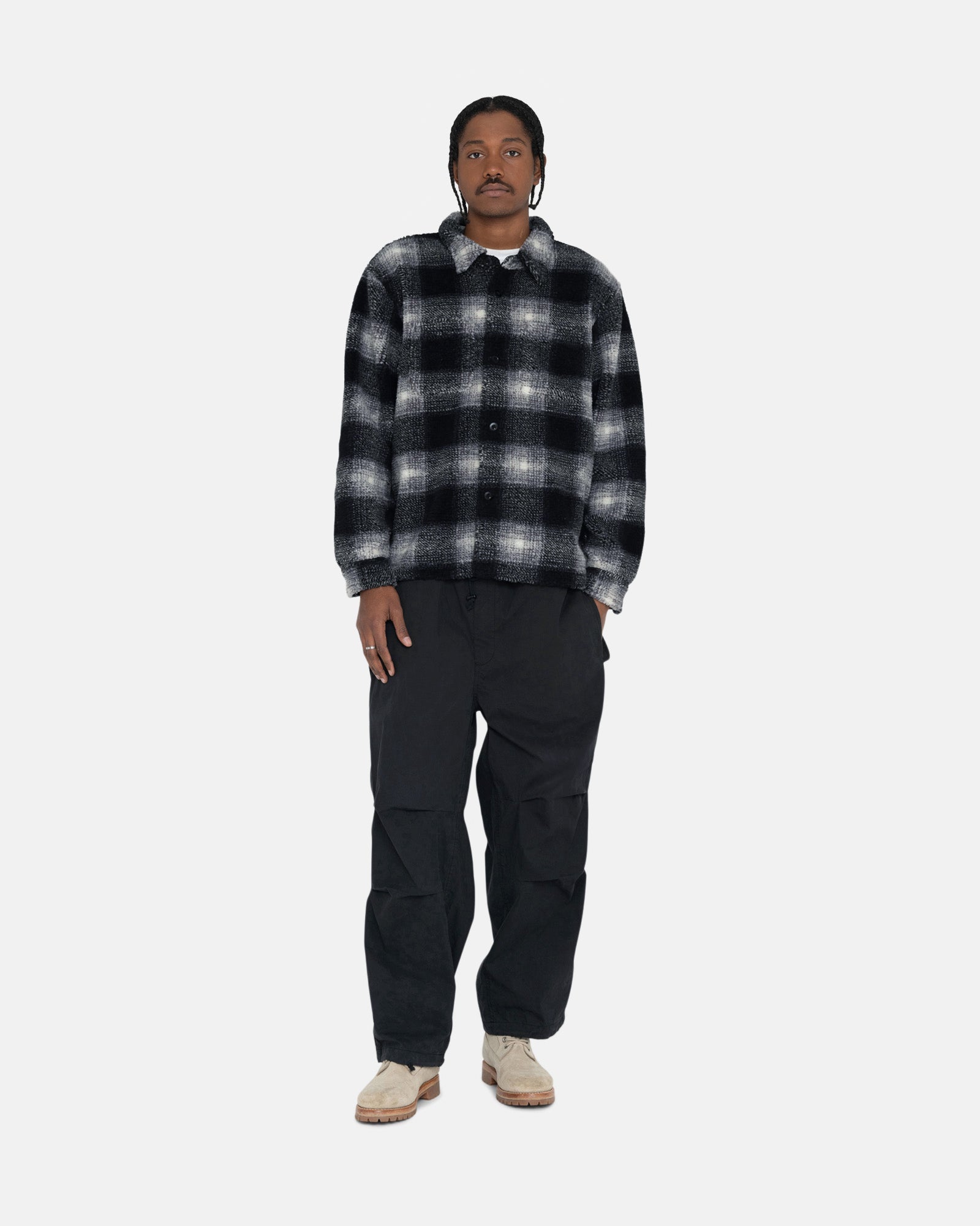 PLAID SHERPA SHIRT